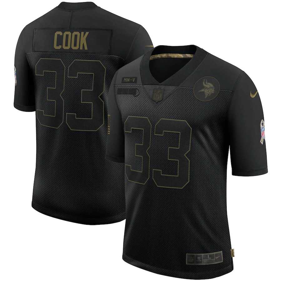 Nike Vikings 33 Dalvin Cook Black 2020 Salute To Service Limited Jersey Dyin
